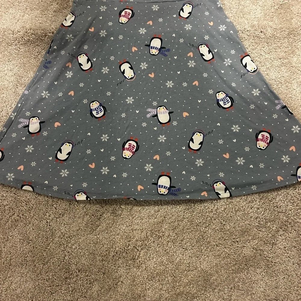NWOT Wonder Nation Gray Penguin Print Dress Sz. Large-10/12